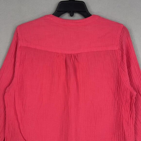 Mote Shirt Womens 2XL Pink Hot Bright Fuchsia Gauze Coastal Resort Vacation Fem - Picture 6 of 14